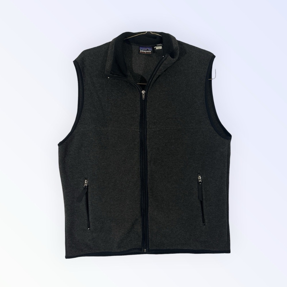 Patagonia Synchilla Vest Men's L Gray Fleece Full Zip Y2K Vintage USA